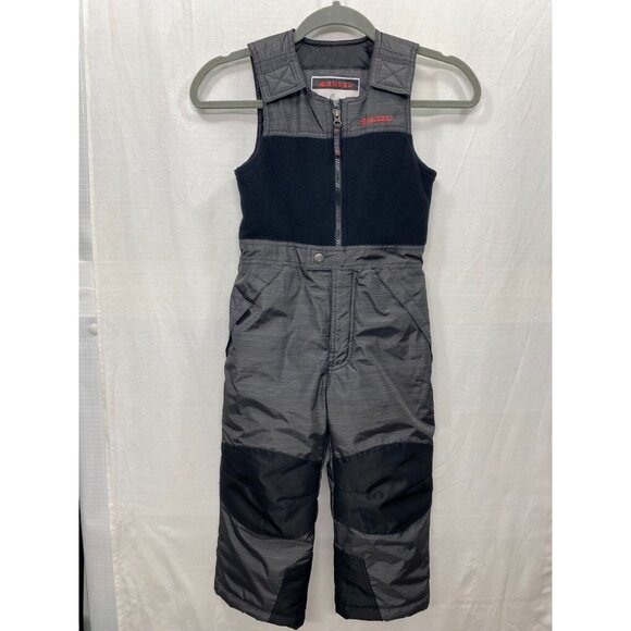 SNOZU Overalls Bibs Winter Snow Ski Pants Kids Boys Size 5 Black Gray Warm - Picture 2 of 9